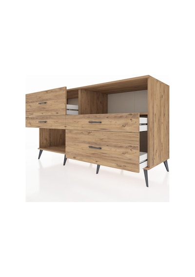 Kronos Konsol Tek Raflı 4 Çekmeceli 176x59x99 Çam-çam Çam-çam