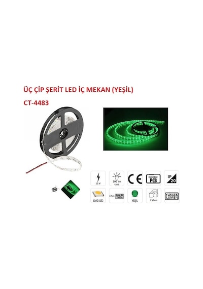Cata Ct-4483 Şerit Led İç Mekan (Yeşil)