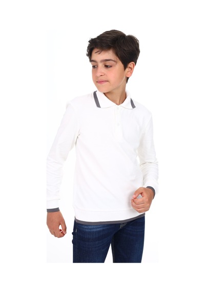 Toontoy Erkek Çocuk Baskılı Sweatshirt Ekru