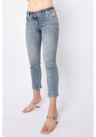 Blue White Kadın Düşük Bel Mavi Jean Pantolon 25