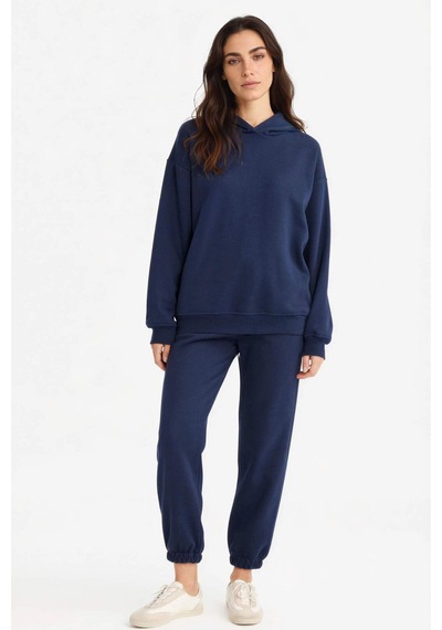 Defacto Relax Fit Kapüşonlu Basic Düz Kalın Sweatshirt D9935ax25wnnv251 Lacivert