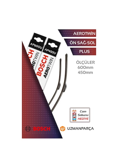 Mg Hs 2022-2024 Muz Tipi Aerotwin Plus Ön Silecek Takımı Bosch Ap600u+ap450u