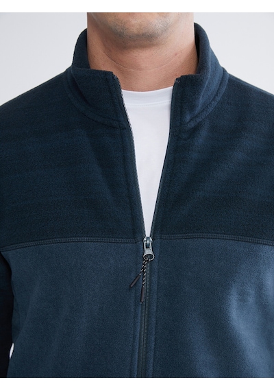 Lcwaıkıkı Basic Petrol Dik Yaka Polar Erkek Fermuarlı Sweatshirt