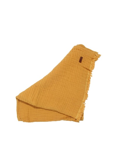 Unisex Sarı Püsküllü 4 Kat Battaniye 80x120 Çok Renkli