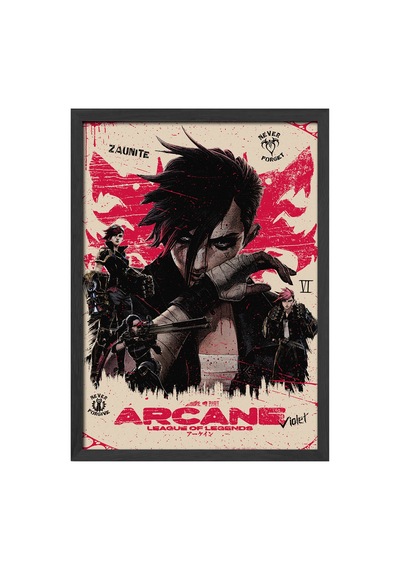 Arcane Siyah Ahşap Çerçeveli Poster, Dekoratif Oyun Duvar Tablosu