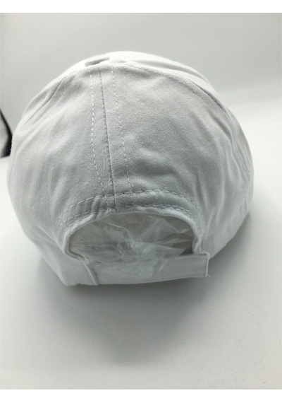 Gonca Şapka Ayarlanabilir Unisex Sport Sade Şapka Beyaz