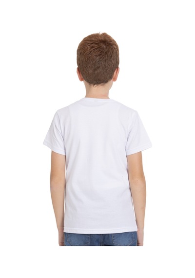 Zaytoon Unisex Çocuk Kısa Kollu Yan Renki Kübbet'ü Sahra Nakışlı Tişört Beyaz