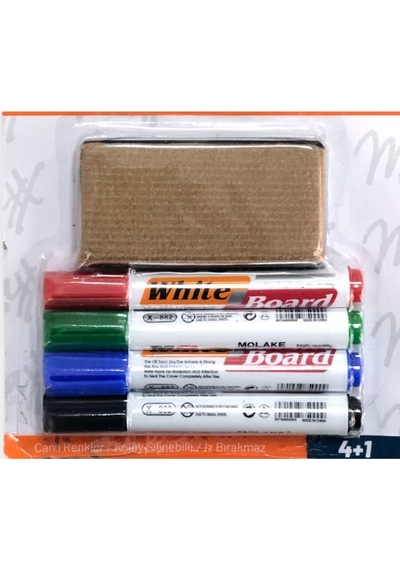 Kolay Silinebilir 4 Renk Tahta Kalemi Seti Silgili Set Board Marker Seti Çok Renkli