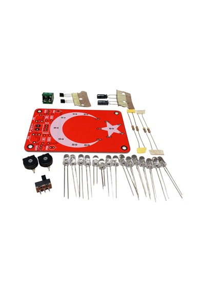 Dc 3-12v Yanıp Sönen Flaşörlü Türk Bayraklı Flip Flop Ledli Işık Kendin Yap Hobi Devresi Dıy Lehimleme Kiti - Demonte Montesiz
