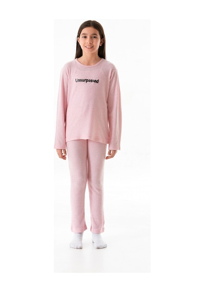 Unsurpassed Baskılı Kız Çocuk Pijama Takımı 25kcck726126245-pudra Pudra