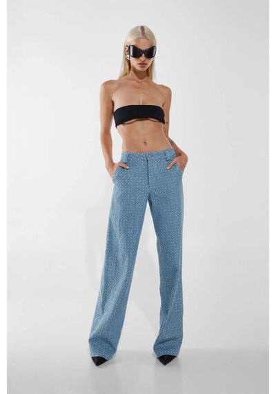 By Dyln Valentino Rahat Denim Pantolon - Payetli Tasarım İle Şıklığı Yakalayın Mavi
