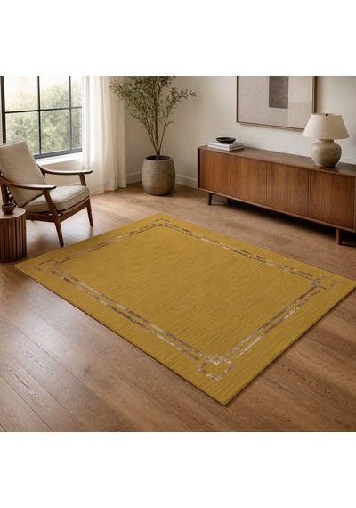 Kartela Halı Seno Halı Kaymaz Taban Makinede Yıkanabilir Halı Hardal Sarısı - 60 X 90 Cm