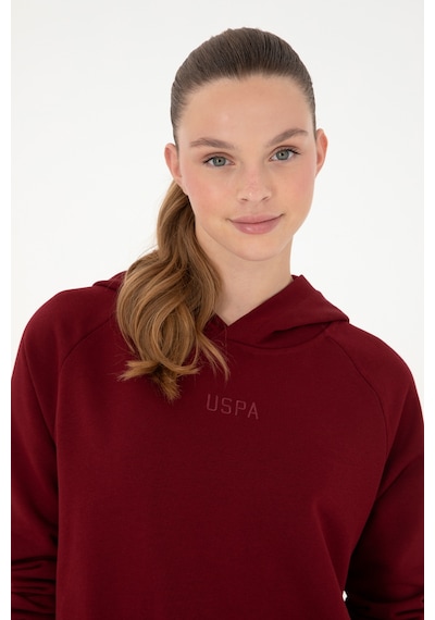 U.S. Polo Assn. Kadın Bordo Kapüşonlu Sweatshirt 50296944-VR014