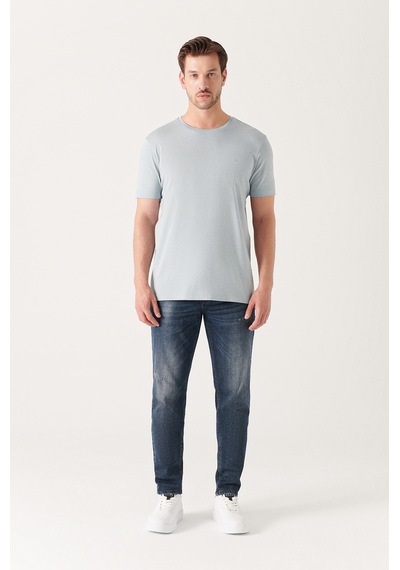 Avva Erkek Gri Ultrasoft Bisiklet Yaka Düz Standart Fit Normal Kesim Modal T-Shirt B001171 Gri Avva Erkek Gri Ultrasoft Bisiklet Yaka Düz Standart Fit Normal Kesim Modal T-Shirt B001171 Gri