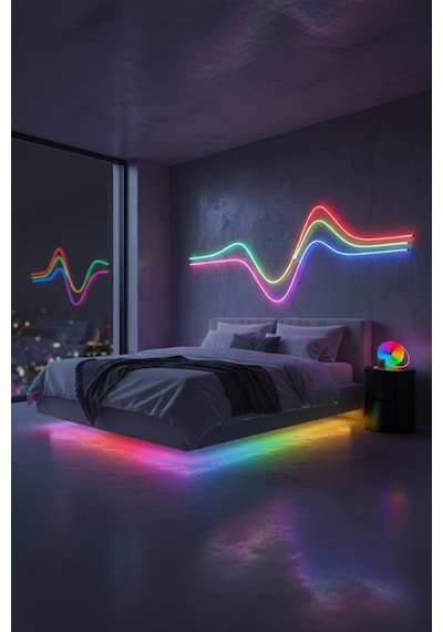 3 Metre Neon Led Işık - Esnek Dekoratif Ortam Ve Oda Aydınlatması Karışık