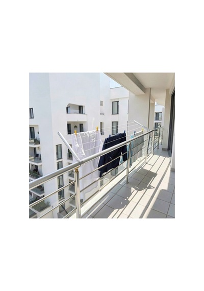Alüminyum Balkon Çamaşır Askısı Çamaşır İpi Dahil gri