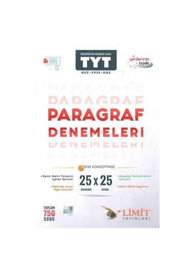 Tyt Msü Kpss Dgs Paragraf 25 X 25 Denemeleri