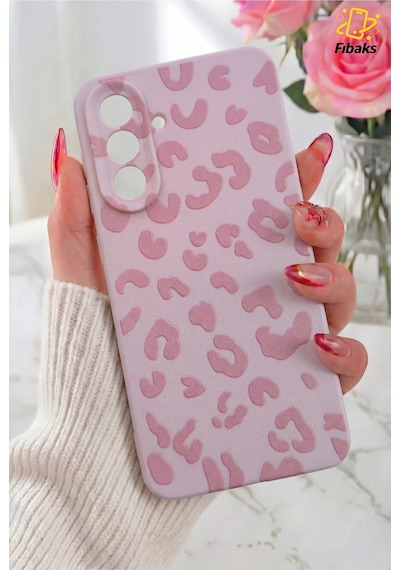 Galaxy Uyumlu A16 Kılıf Pembe Leopar Şık Tasarımlı Premium İnce Soft Silikon