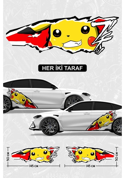 Pıkachu Yan Gövde Kaplama Sticker Çift - 828115028