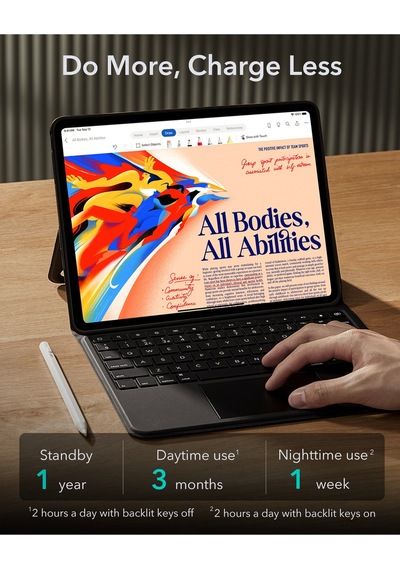 Apple Uyumlu iPad Pro 11" 2024 Ascend Serisi Klavyeli Kılıf Klavyeli Kılıf