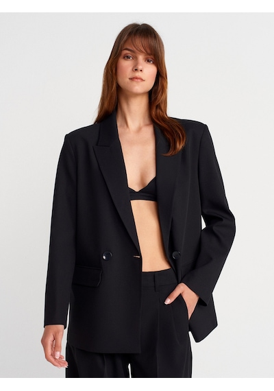 Dilvin 60767 Blazer Ceket-siyah Siyah