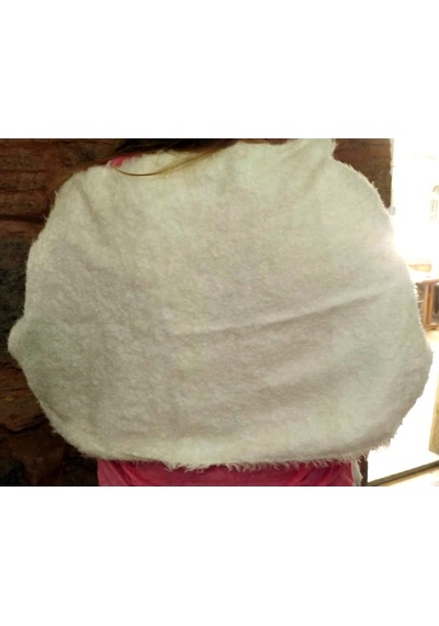 Mandaş Style El Dokuma Angora Bayan Şalı-Beyaz
