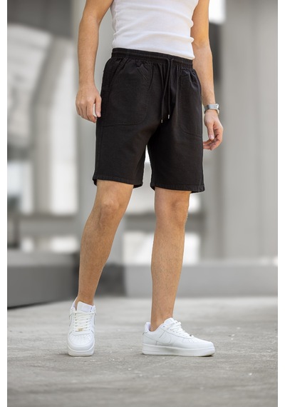 Kite Regular Fit Cepli Kapri Şort - Siyah Siyah