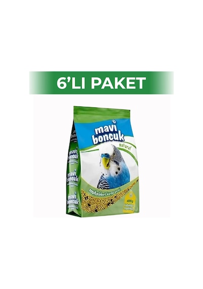 Mavi Boncuk Natural Kabuksuz Muhabbet Kuşu Yemi 400 Gr 6 Adet
