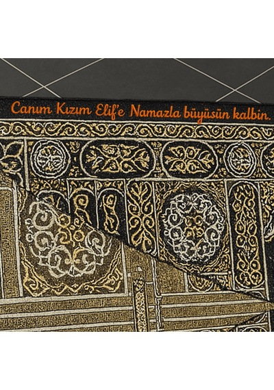 Tesbihane Zarif Kutulu Kişiye Özel Nakış İşlemeli Dini Motifli Tesbih Hediyeli Siyah Hediyelik Seccade