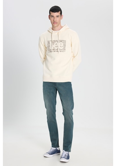 Lee Regular Fit Normal Kesim Kapüşonlu Ekru Sweatshirt Ecru