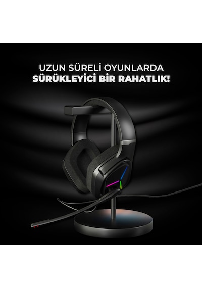 Lecoo HT406 3.5mm Jack + USB Kablolu RGB Kulak Üstü Gaming Kulaklık