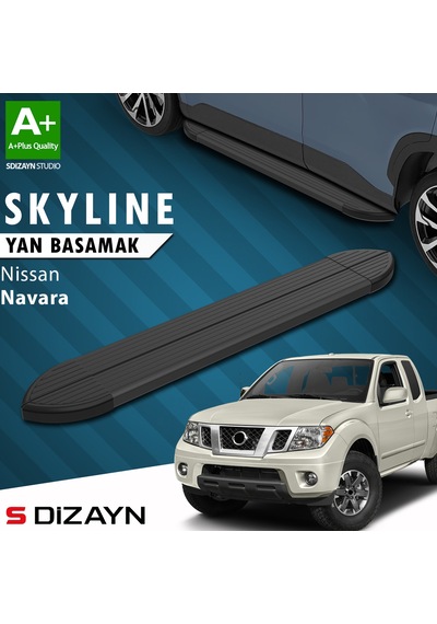 S-dizayn Nissan Navara 2 Skyline Siyah Yan Basamak 203 Cm 2005-2015 A+ Kalite