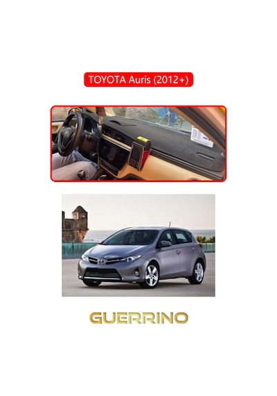 Toyota Auris 2012-2013 Torpido Koruma Halısı Kırmızı Kenar