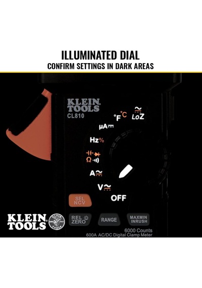 Klein Tools El Feneri, 600a Ac/dc Otomatik Değişen, Gerçek Rms, Ncvt, Ölçümler Akım, Loz, Sıcaklık