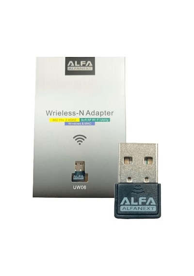 Alfa Uw06 150 Mbps Wifi Adaptör, Realtek Rtl8188ftv Usb Dongle, Pc Wifi Adaptör Windows 10/11 Tak Çalıştır
