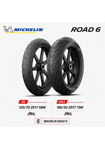 Michelin Road 6 120/70 Zr17 58w - 190/50 Zr17 73w Ön Arka Motosiklet Lastik Takımı
