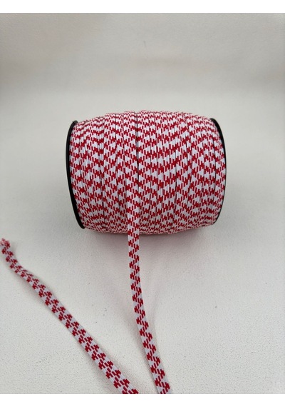 Paşateks 8 Mm Desenli Renkli Tres Lastik-5 Metre-kırmızı