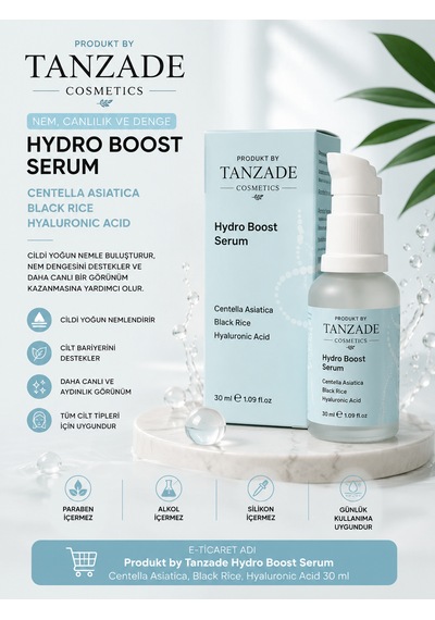 Produkt By Tanzade Hydro Boost Nemlendirici Yüz Serumu 30 Ml Centella Asiatica, Black Rice & Hyaluronic Acid