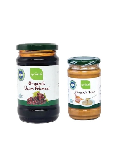 Grünn Organik Üzüm Pekmezi 850 G + Organik Tahin 300 G