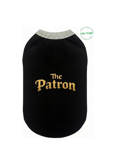 Siyah The Patron Yazılı Kedi Ve Köpek Kıyafeti Tişörtü Elbisesi Medium/m/beden 2