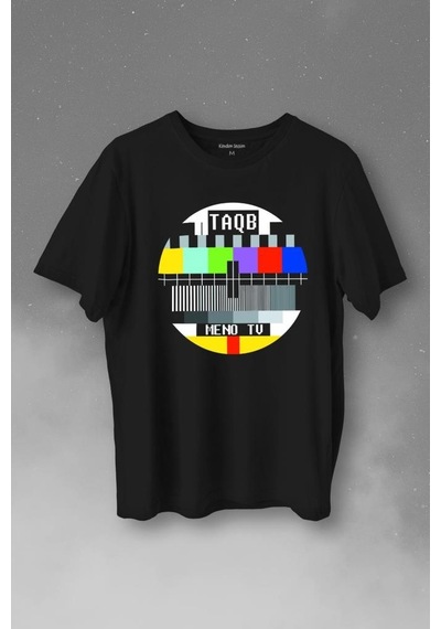 No Signal Teletex Nostalji Tv Baskılı Tişört Unisex T-shirt 001