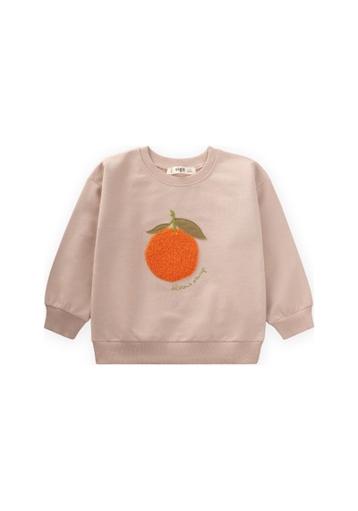 Süzene Nakışlı Sweatshirt 1-7 Yaş Bej Bej