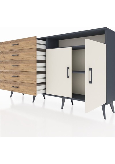 Arges Konsol 2 Raflı 5 Çekmeceli 2 Kapaklı 176x30x99 Antrasit-ayt Antrasit-aytaşı/çam Arges Konsol 2 Raflı 5 Çekmeceli 2 Kapaklı 176x30x99 Antrasit-ayt Antrasit-aytaşı/çam
