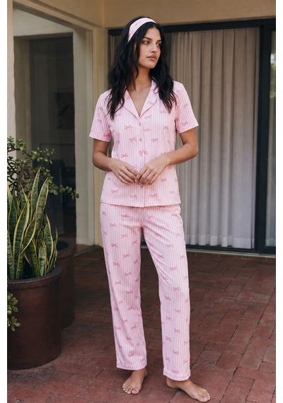Viskon Karışım Homewear Pembe Pijama Takımı