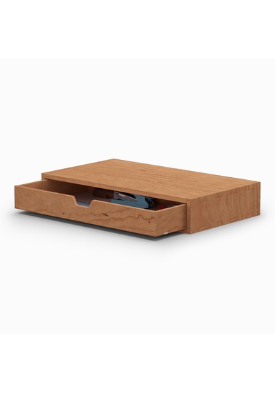 Desna Tek Katlı Tek Çekmeceli Dolap - Kiraz 34 Cm Uzunluk X 19 Cm Derinlik X 5.8 Cm Woodsaka Doğal Ahşap