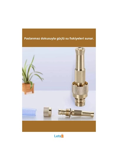 Ayarlanabilir Basınçlı Hortum Başlığı Gold Pirinç Malzeme