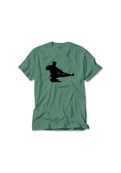 Taekwondo Karate Silhouette Yeşil Tişört