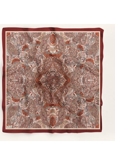 Efsun Desen 90x90cm Eşarp/fular Bordo