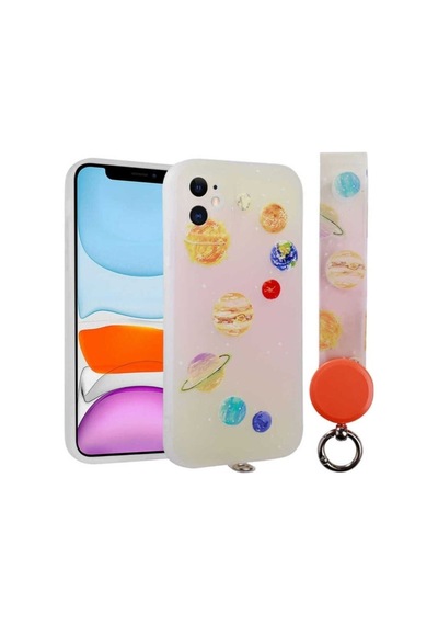Apple Uyumlu iPhone 11 Kılıf Desenli El Askılı İpli Zore Arte Silikon Kapak NO5