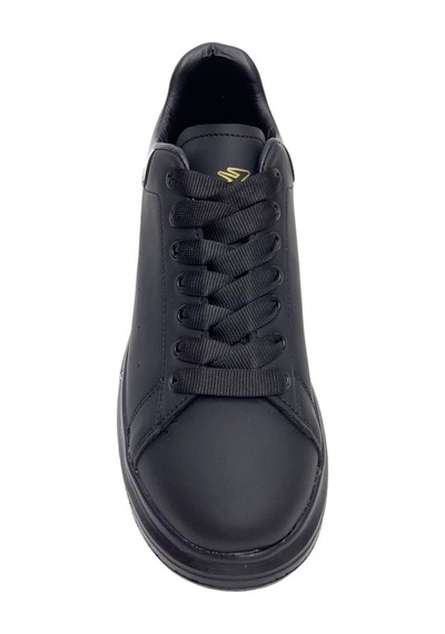 Unisex Yüksek Taban Günlük Spor Sneaker Ayakkabı Siyah-siyah Siyah